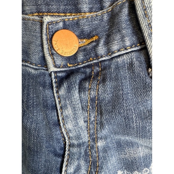 Distressed Boyfriend Jeans Bandana Patch True Religion Cameron Slim Women's 26 - Picture 11 of 16